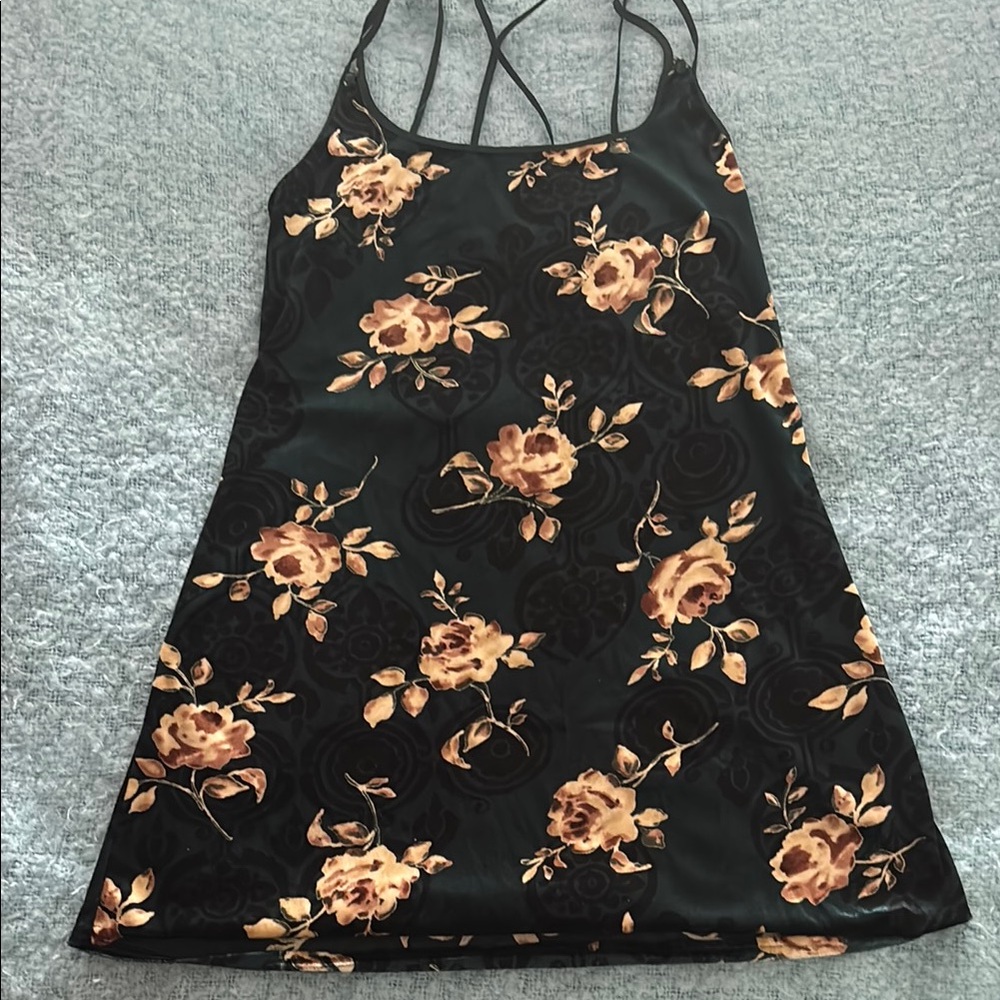 Expressions green  and Gold Floral Dress